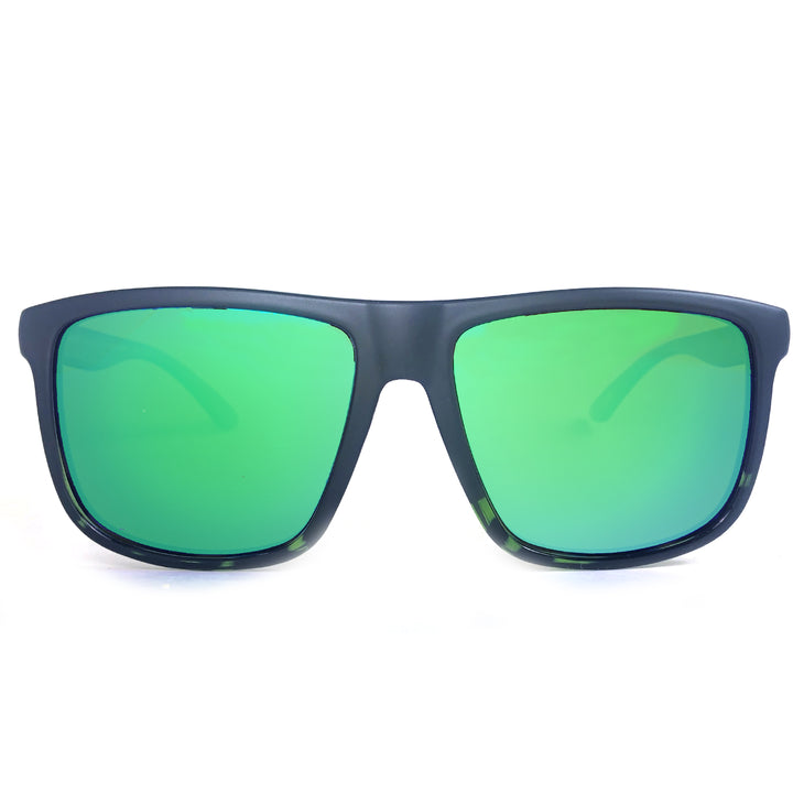 Dividend Matte black to green tortoise fade green mirror