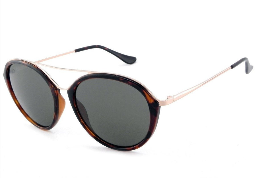 Arlo Sunglasses Shiny Tortoise shell and gold with G-15 Light mirror