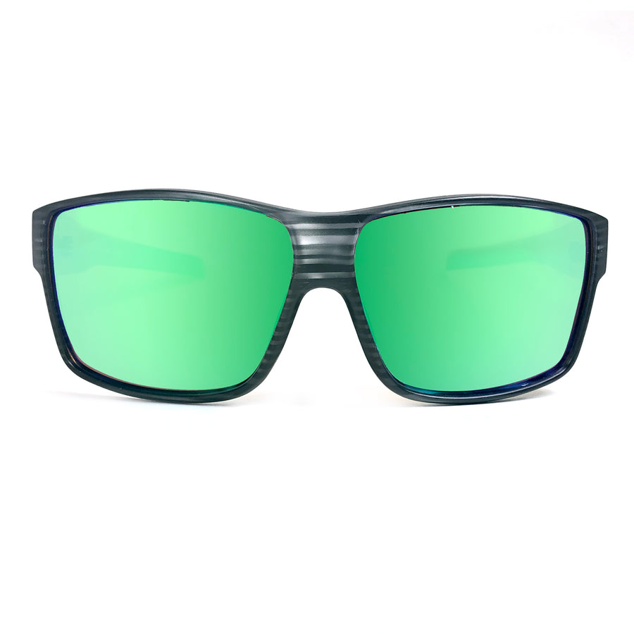 Gambler sunglasses Grey with green mirror