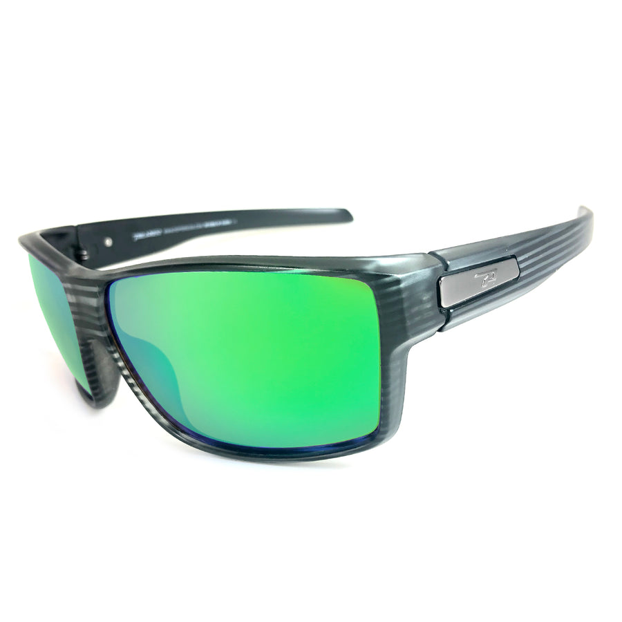 Gambler sunglasses grey with green mirror