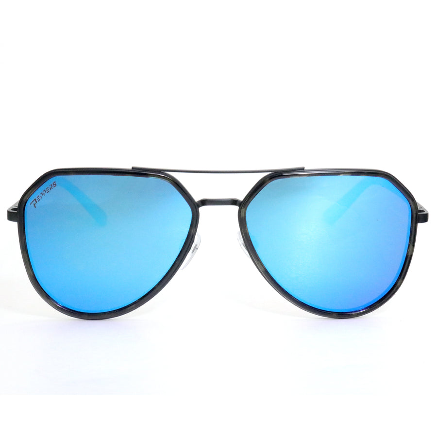 Kestrel sunglasses black with blue mirror