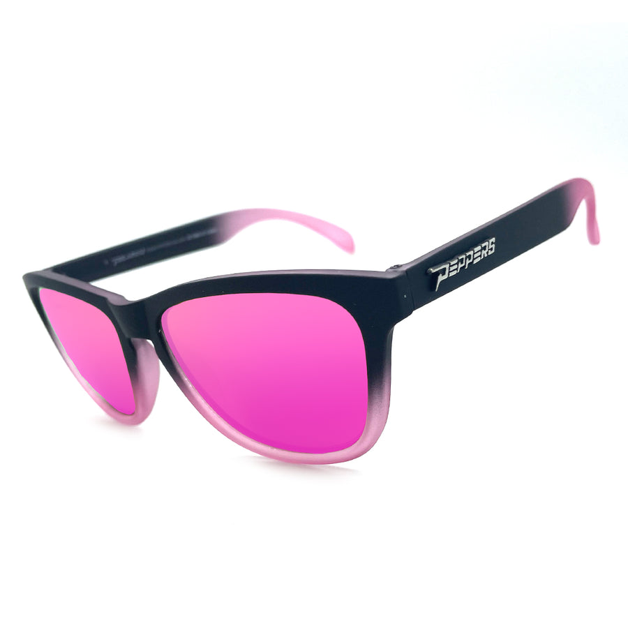 Breakers Sunglasses Black to Pink Fade with Pink Mirror