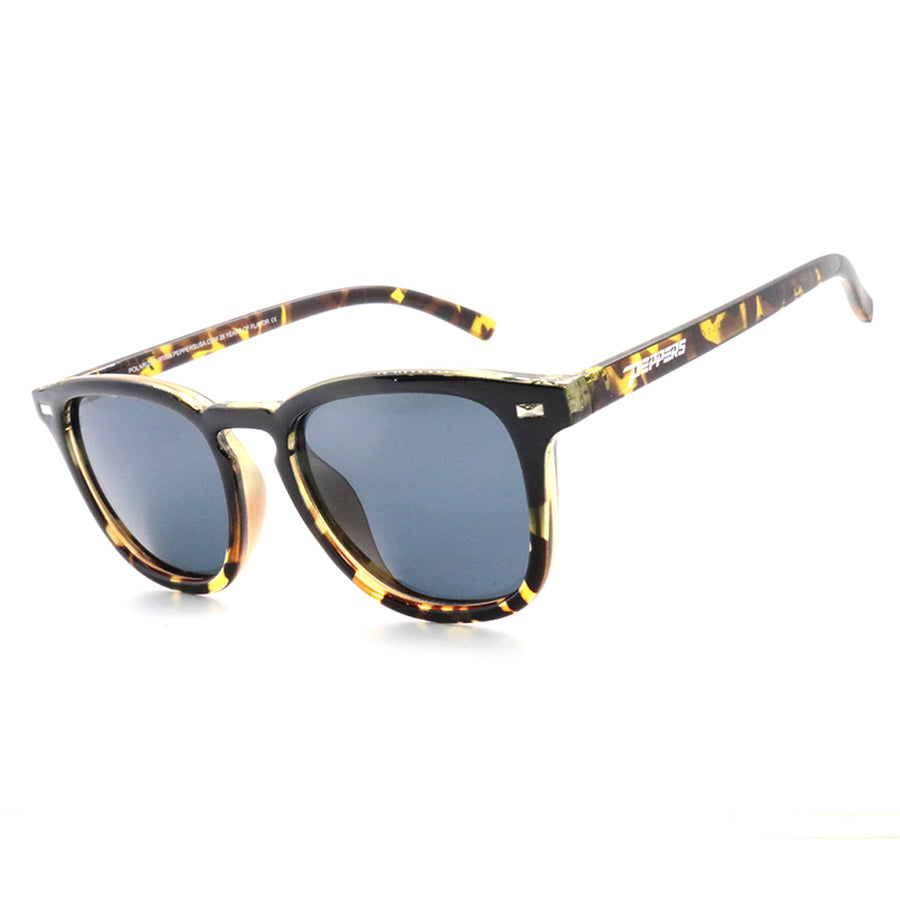 Ohana sunglasses shiny black and tortoise shell with smoke lens