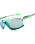 Anchor Sunglasses Shiny Crystal Grey with Smoke Polarized Emerald Green Mirror