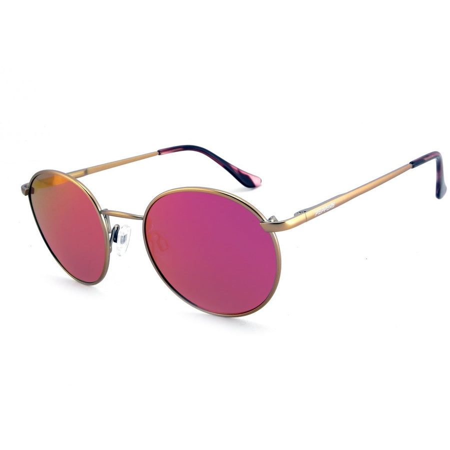 Lennon sunglasses matte rose gold with pink mirror
