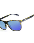 Gaucho sunglasses Japanese yellow demi with brown Polarized diamond blue mirror